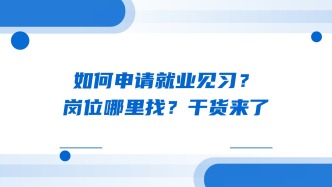 如何申请就业见习？岗位哪里找？干货来了